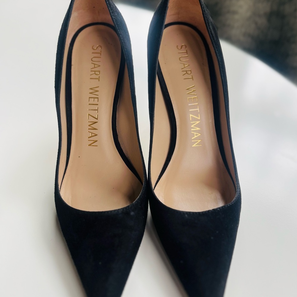 Stuart Weitzman Black Suede “Stuart 85 Pump” - Picture 2 of 11